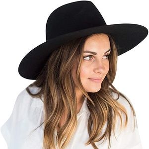 Black wide brim hat